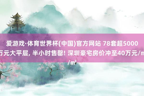爱游戏·体育世界杯(中国)官方网站 78套超5000万元大平层， 半小时售罄! 深圳豪宅房价冲至40万元/㎡