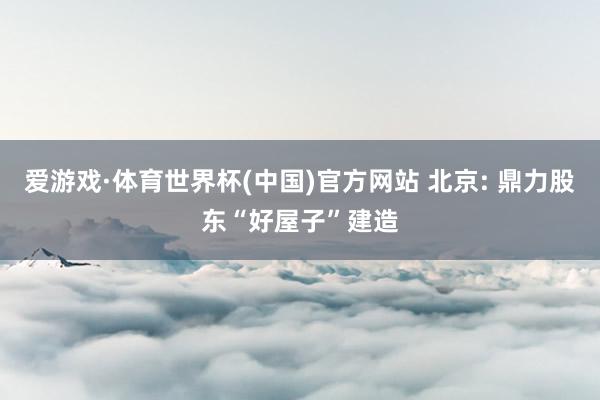 爱游戏·体育世界杯(中国)官方网站 北京: 鼎力股东“好屋子”建造