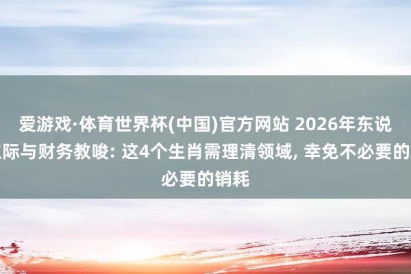 爱游戏·体育世界杯(中国)官方网站 2026年东说念主际与财务教唆: 这4个生肖需理清领域, 幸免不必要的销耗