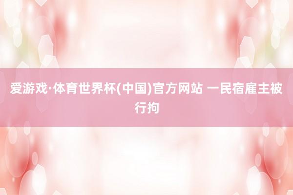 爱游戏·体育世界杯(中国)官方网站 一民宿雇主被行拘