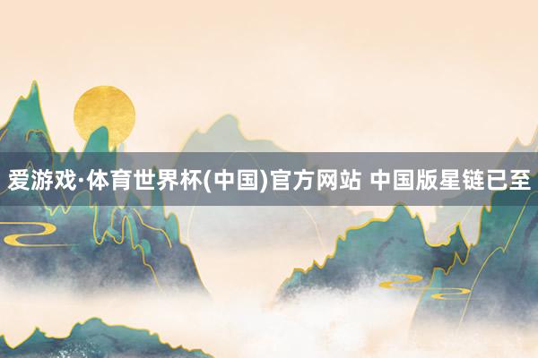 爱游戏·体育世界杯(中国)官方网站 中国版星链已至