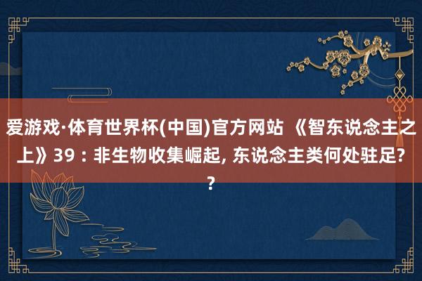 爱游戏·体育世界杯(中国)官方网站 《智东说念主之上》39 : 非生物收集崛起, 东说念主类何处驻足?