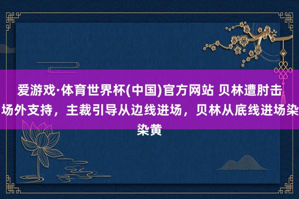 爱游戏·体育世界杯(中国)官方网站 贝林遭肘击后场外支持，主裁引导从边线进场，贝林从底线进场染黄