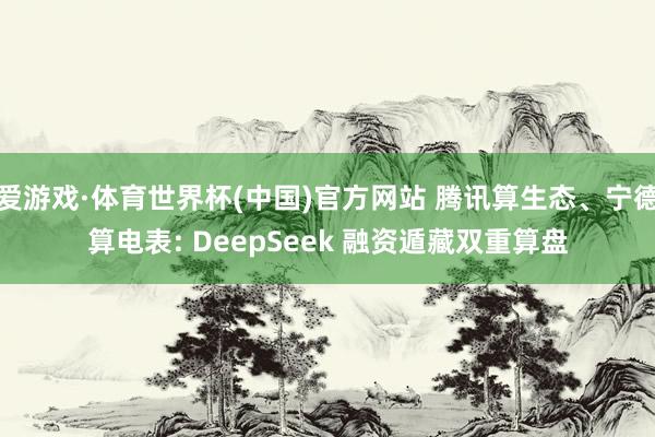 爱游戏·体育世界杯(中国)官方网站 腾讯算生态、宁德算电表: DeepSeek 融资遁藏双重算盘