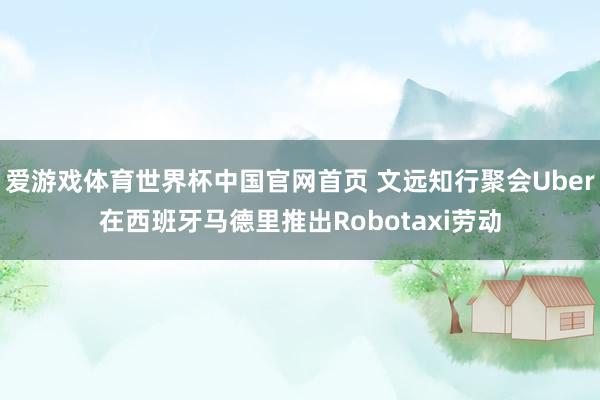 爱游戏体育世界杯中国官网首页 文远知行聚会Uber在西班牙马德里推出Robotaxi劳动