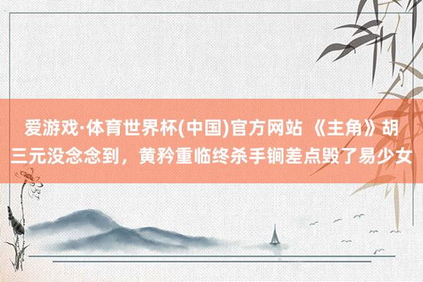 爱游戏·体育世界杯(中国)官方网站 《主角》胡三元没念念到,黄矜重临终杀手锏差点毁了易少女