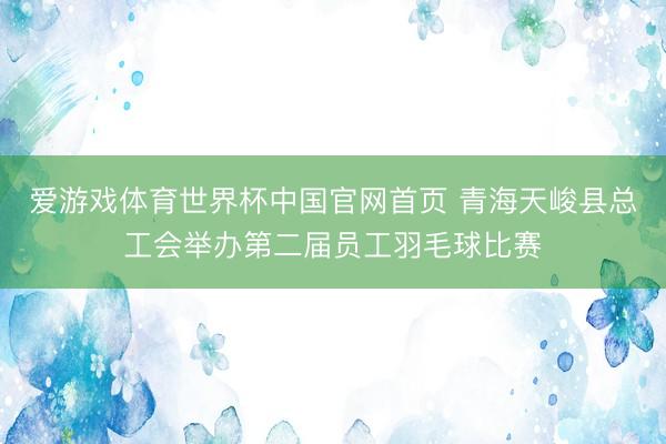 爱游戏体育世界杯中国官网首页 青海天峻县总工会举办第二届员工羽毛球比赛